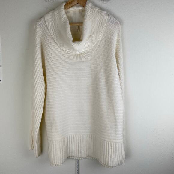 MOTH Brenta Sweater Size XL Ivory Cream Cowl Tunic Relaxed Casual Anthropologie - Picture 8 of 16